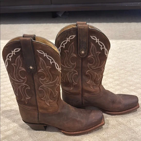 Tony Lama Brown Western Cowboy Boots size 8 - Picture 3 of 9